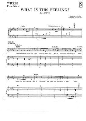 what is this feeling wicked sheet music? How does the emotional intensity of this feeling translate into musical notation?